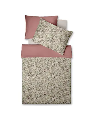 FLEURESSE | Satin Bettwäsche 2x 70x90cm/200x200cm MODERN GARDEN B Misty Rose | 